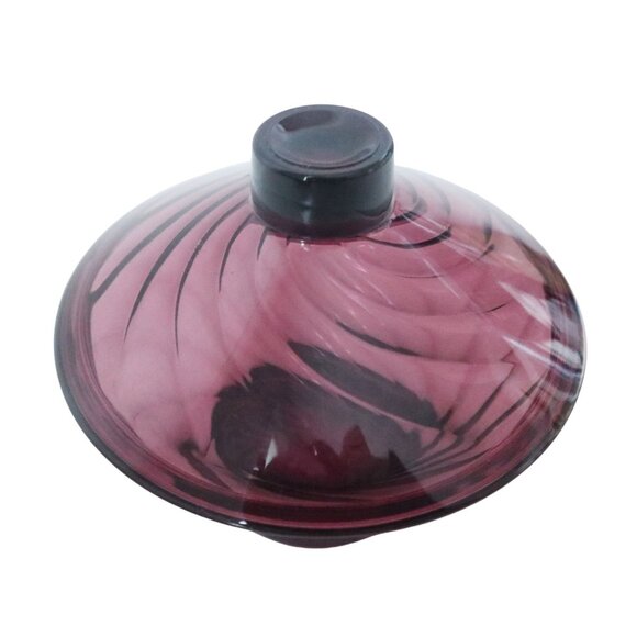 Moroccan Amethyst Covered Candy Dish Hazel Atlas Glass 1960's - Picture 2 of 5